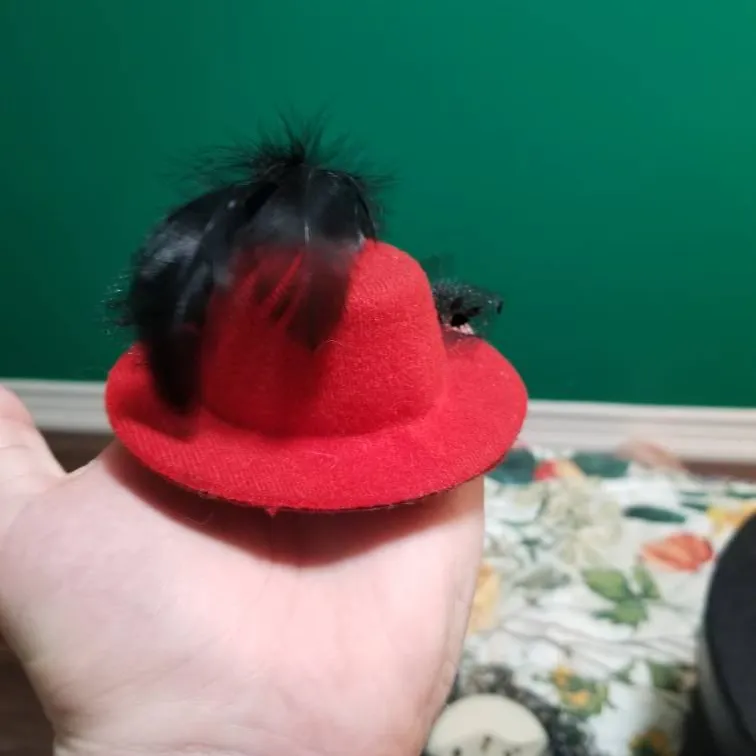 Tiny Red Top Hat Style Fascinator photo 3