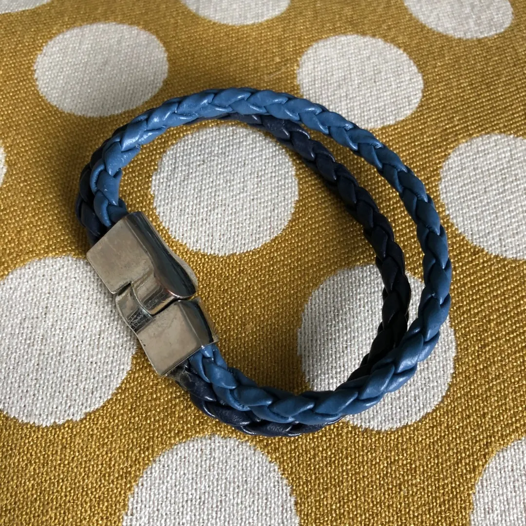 Blue Leather Bracelet photo 1