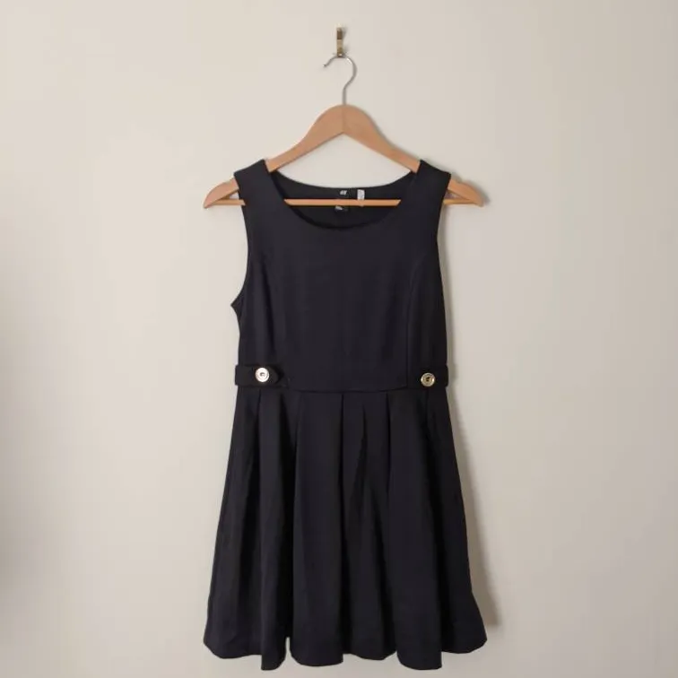 New H&M Black Button Dress photo 5