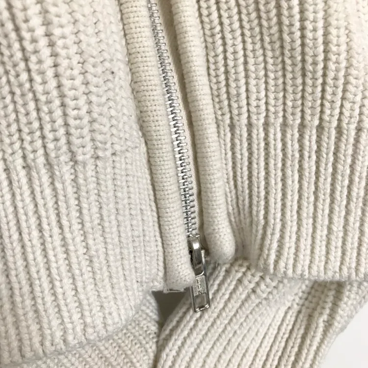 White H&M Sweater With Zipper photo 4