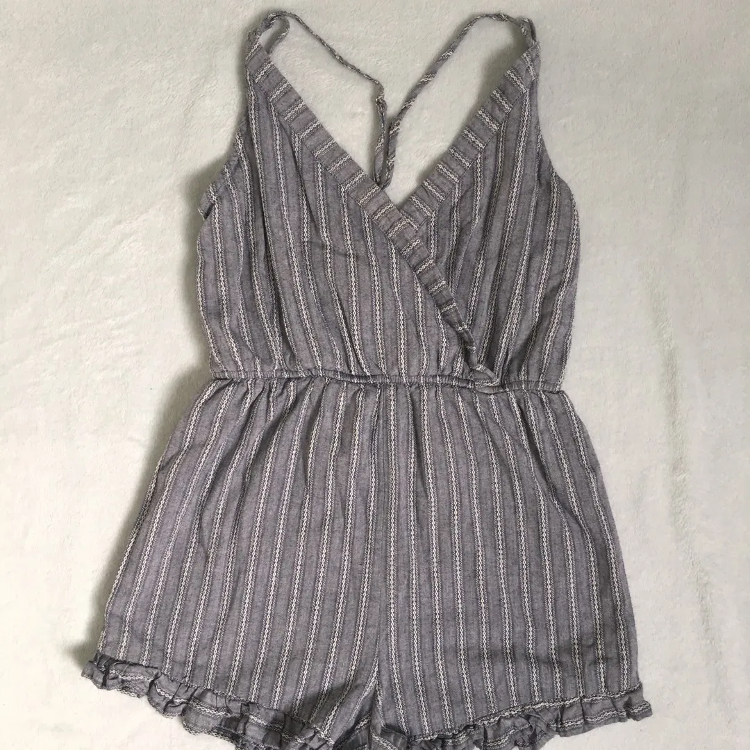 Blue/Grey Embroidered Romper photo 1