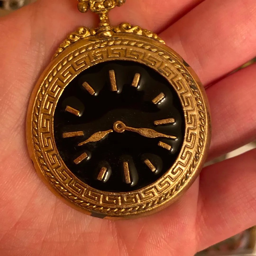 Gold Clock Necklace photo 3