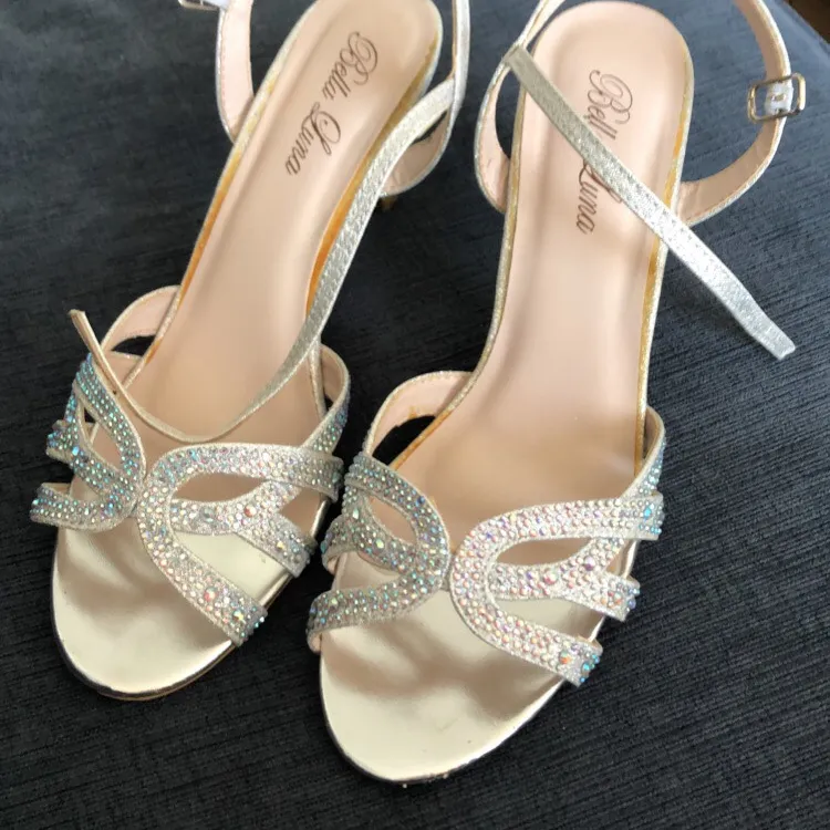 Silver Glitter Heels - Size 8.5 photo 1