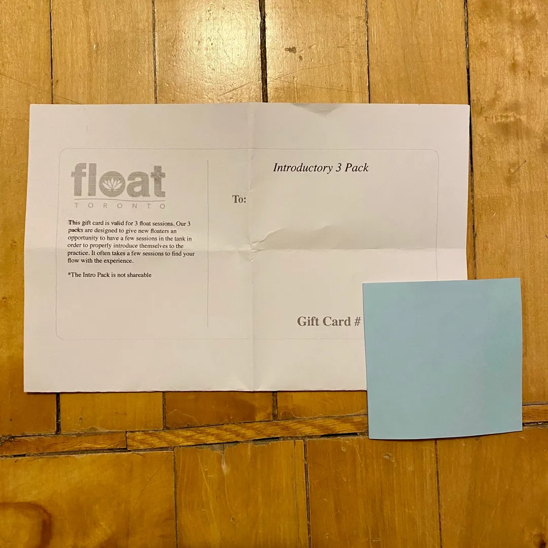 Float “intro pack” gift certificate photo 1