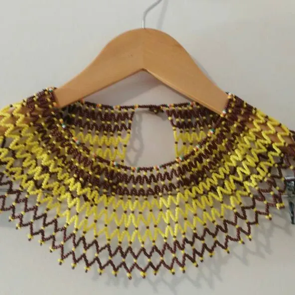 Hand Beaded South African Bib Necklace photo 1