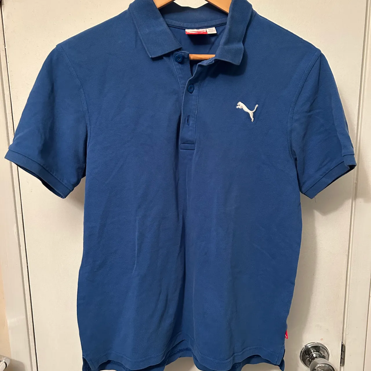 Puma blue polo shirt - men's small photo 2