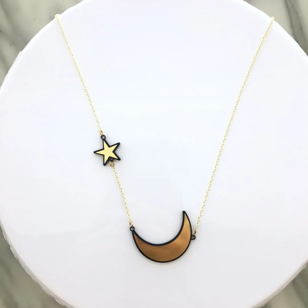 Crescent Moon & Star Necklace photo 1