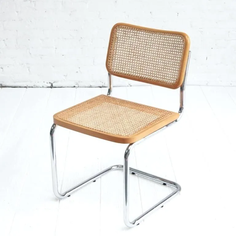 Vintage Marcel Breuer Style Cane + Chrome Cantilever Chair photo 1