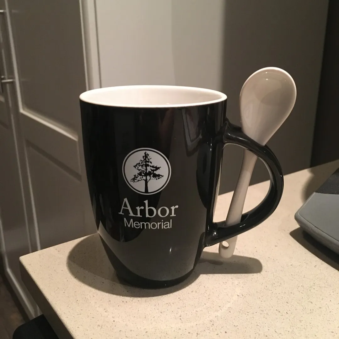 New Coffee Mug And Ceramic Spoon photo 1