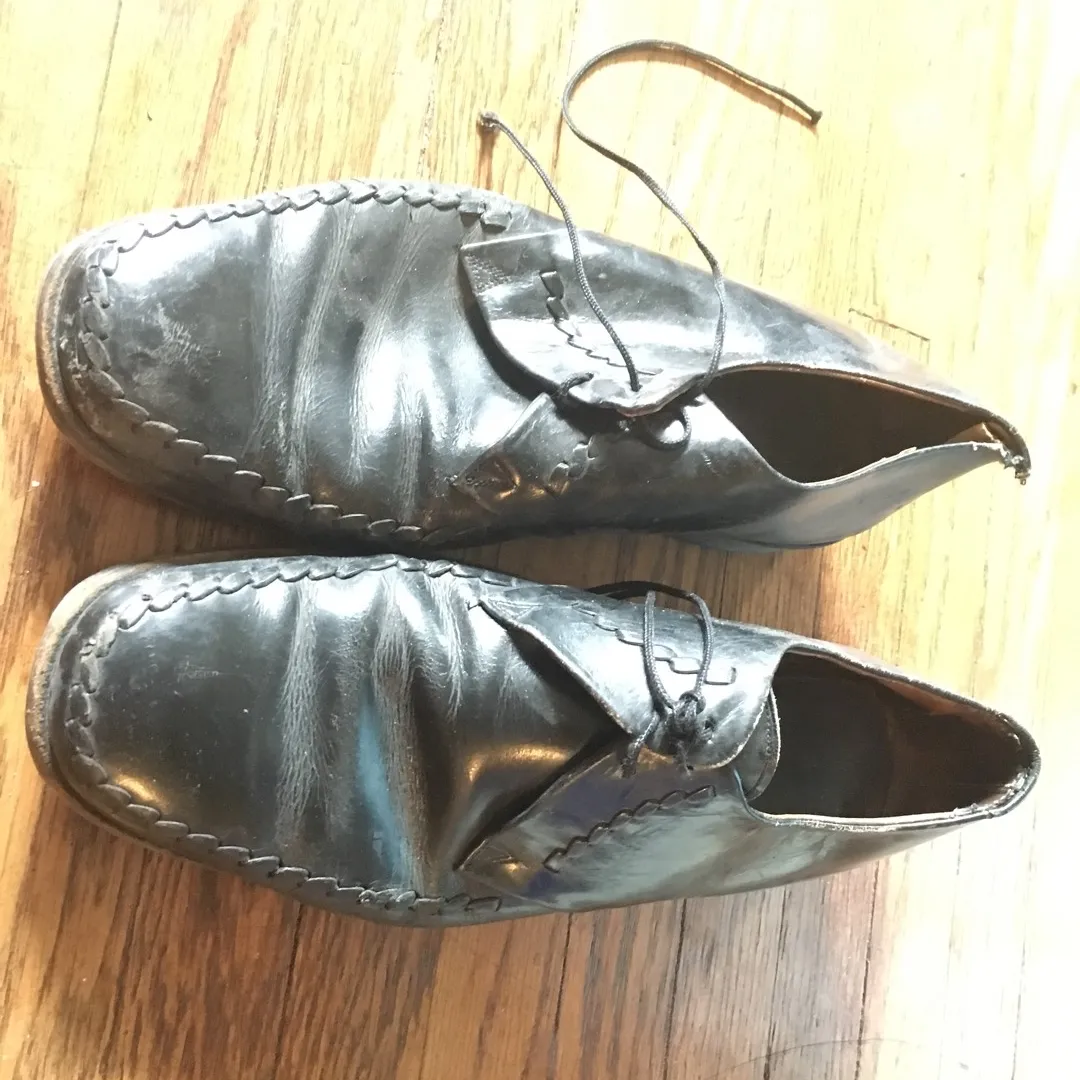 Black Vintage Leather Dress Shoes photo 1