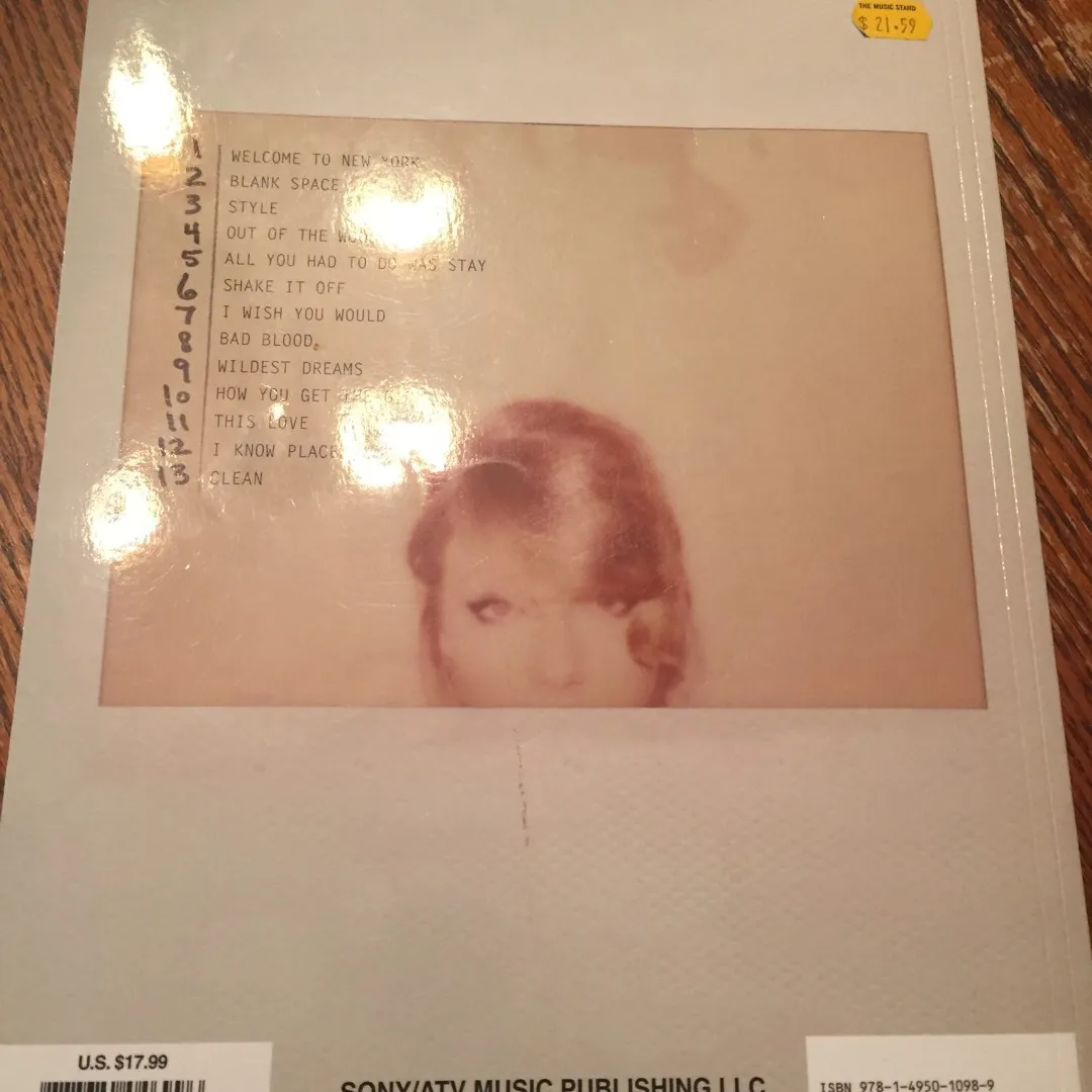 Sheet Music - Taylor Swift 1989 photo 3