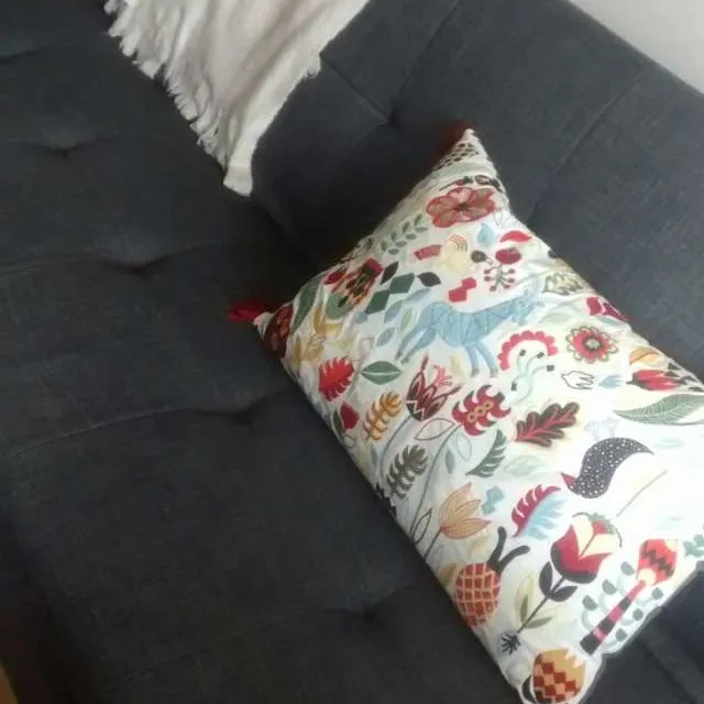 Embroidered Couch Pillow - Ikea Rödarv photo 3